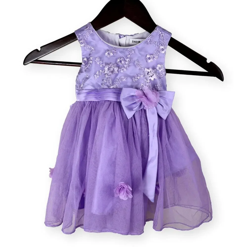 Shein Girls Purple Lavender Party Dress Sleeveless 68 (3-6 months)